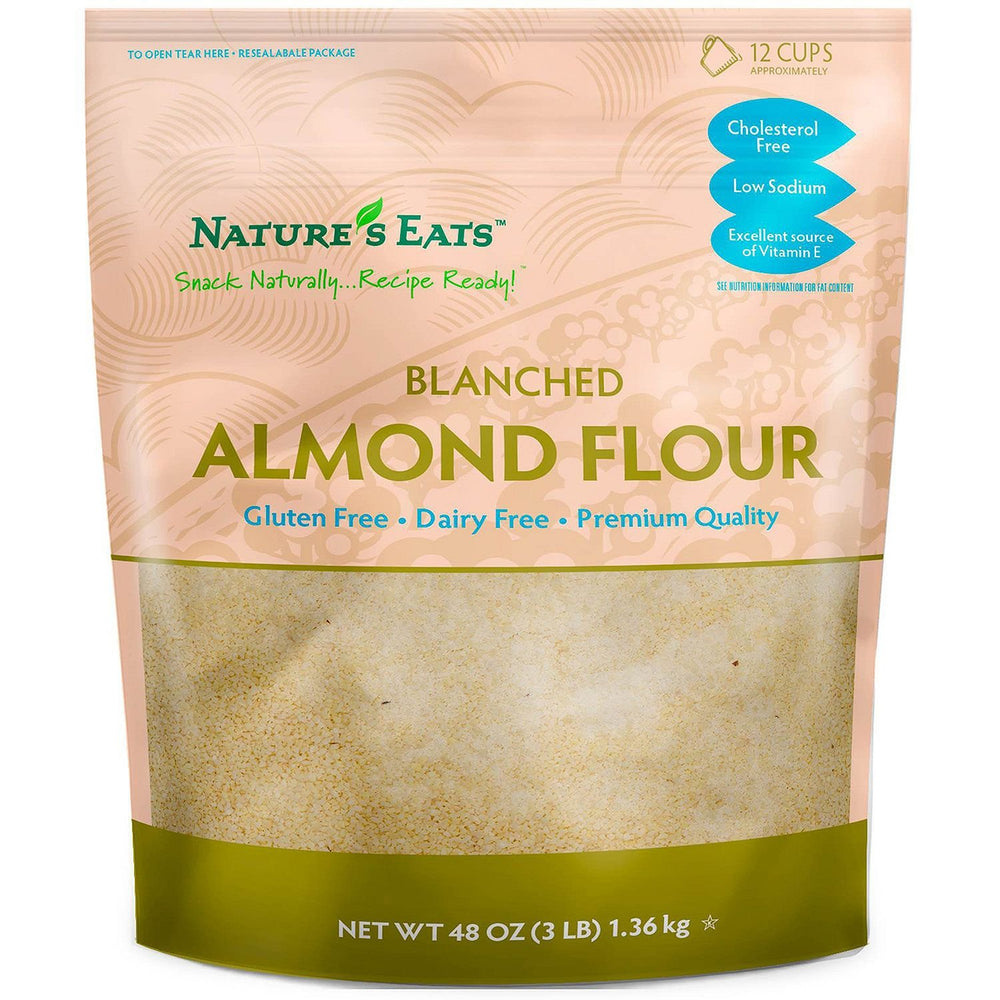 Nature's Eats blanched almond flour bag for gluten-free baking and keto-friendly meals.