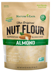 Nature's Eats Blanched Almond Flour bulk bag with ultra-fine texture for gluten-free baking.