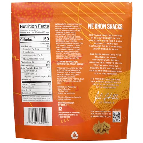 Nature's Eats Cajun Sesame Sticks close-up—bold sesame flavor for snack mixes.