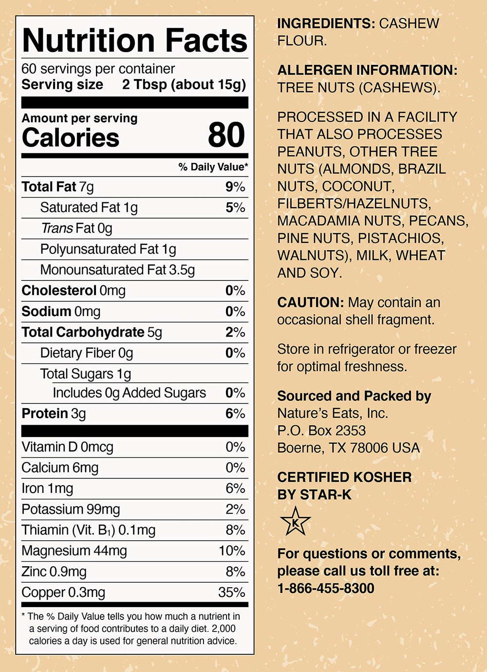 Nature's Eats cashew flour used for gluten-free batter in a baking bowl.