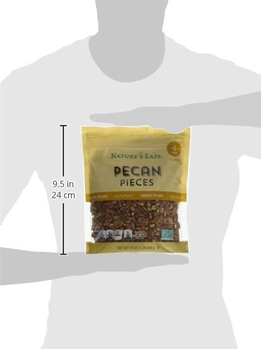 Nature's Eats Pecan Pieces 16oz in a bowl for trail mixes.
