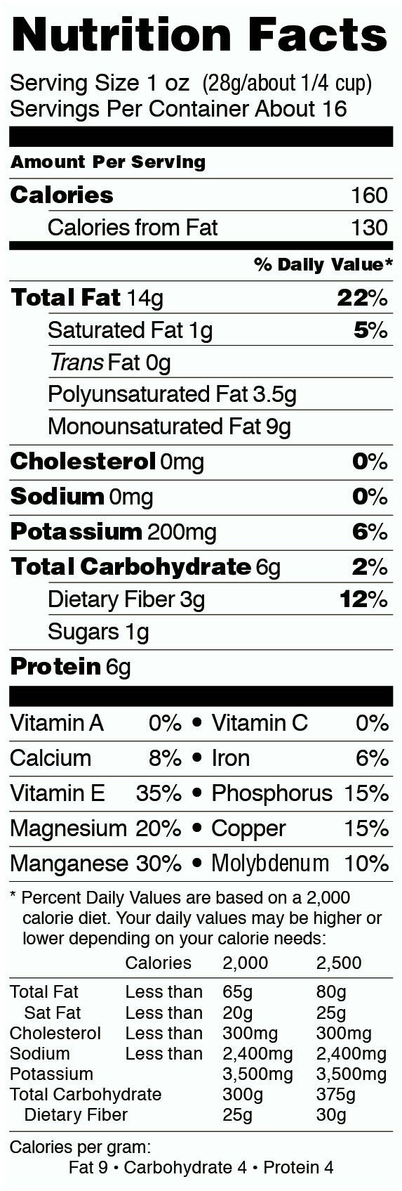 Nature's Eats resealable bag of almonds, convenient for snacking and cooking.
