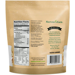 Nature's Eats sliced almonds in a bowl, ideal for salads and granola.