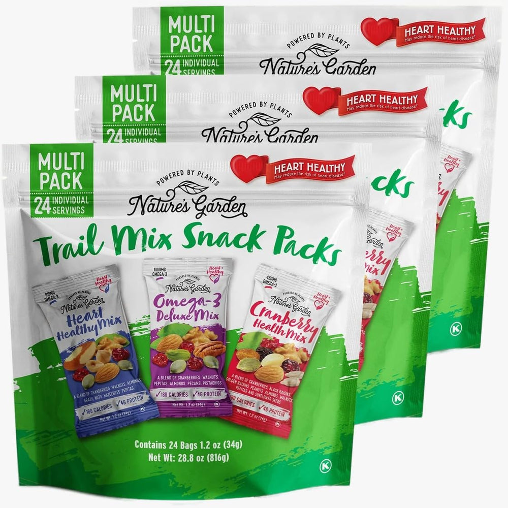 Nature's Garden Healthy Trail Mix Pack 3 bag front for convenient on-the-go snacking.