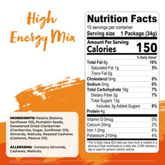 Nature's Garden High Energy Mix cranberries visible for sustained snacking
