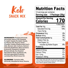 Nature’s Garden Keto Snack Mix cheddar puffs closeup showing crunchy texture and savory flavor.