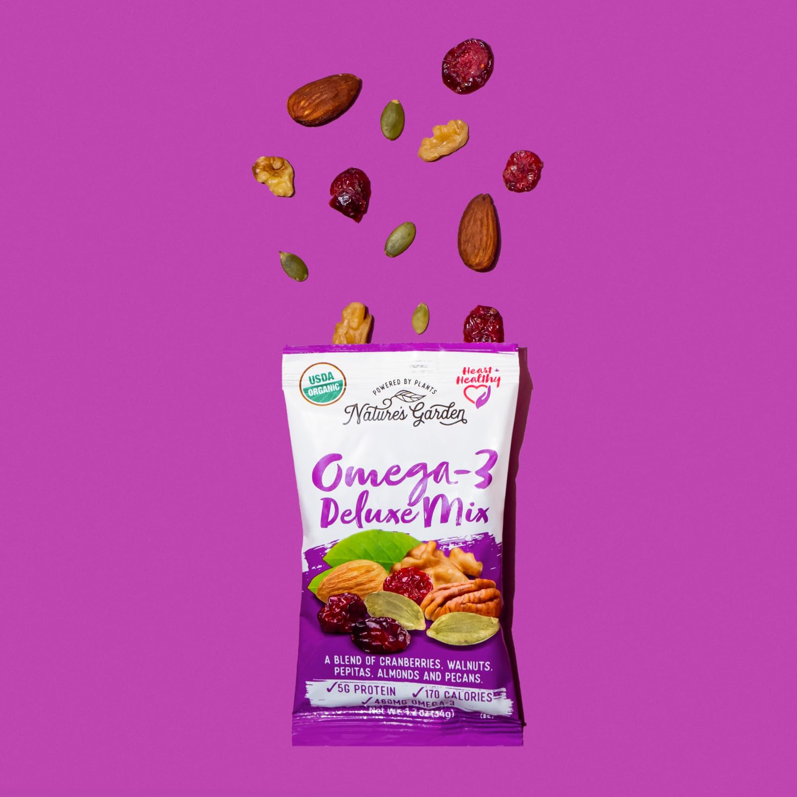 Portable Nature's Garden Omega-3 Deluxe Mix pack for workouts.