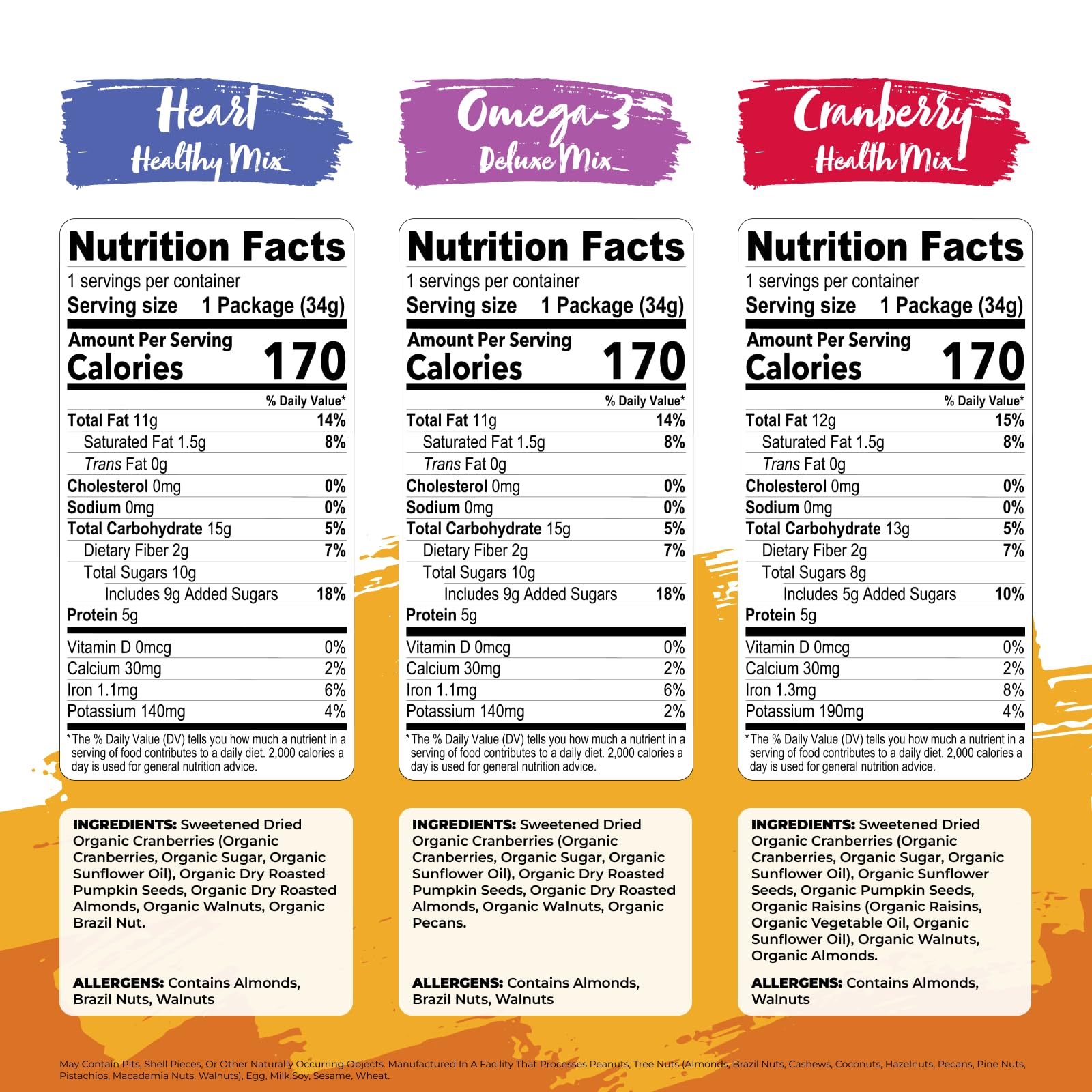 Nature’s Garden Organic Trail Mix Snack Pack collection of 48 single-serve packets for family snacking