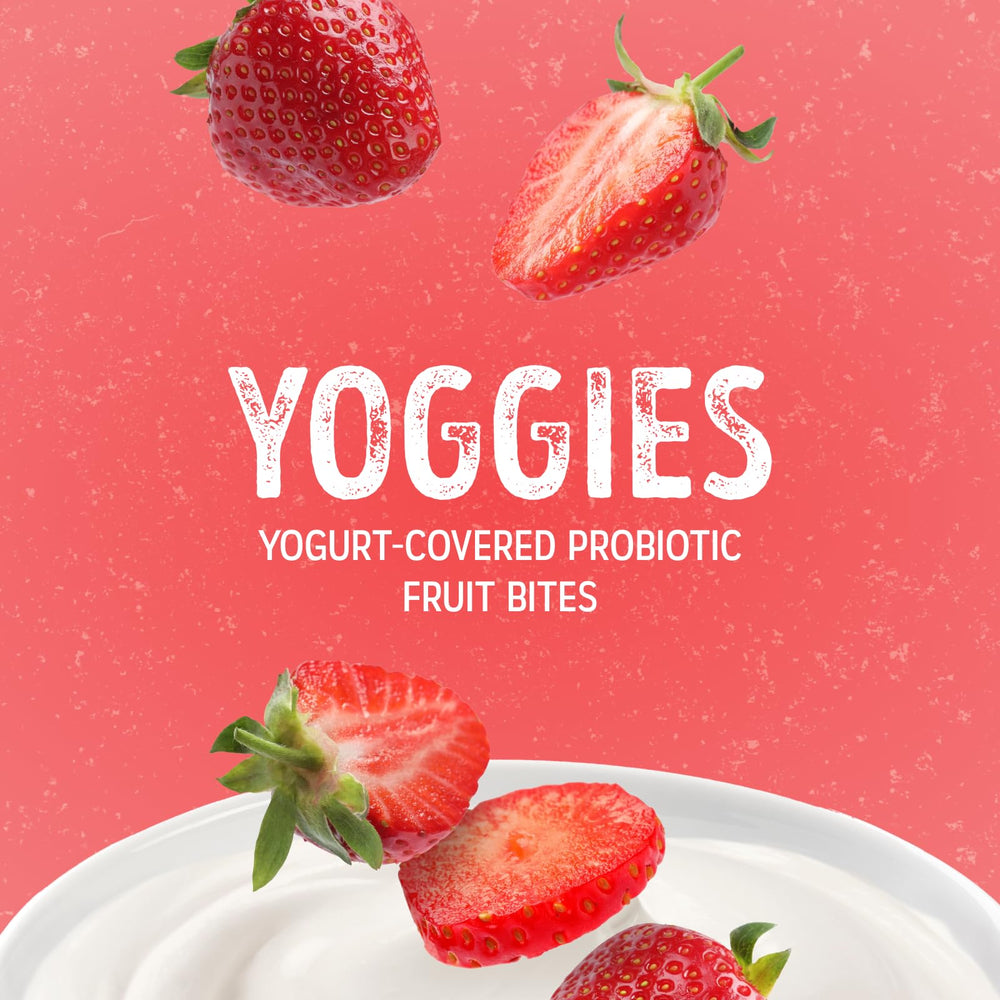 Nature's Garden Probiotic Strawberry Yoggies reveals real fruit pieces in each bite