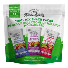 Nature's Garden trail mix ingredients close-up showing vegan and gluten-free options.