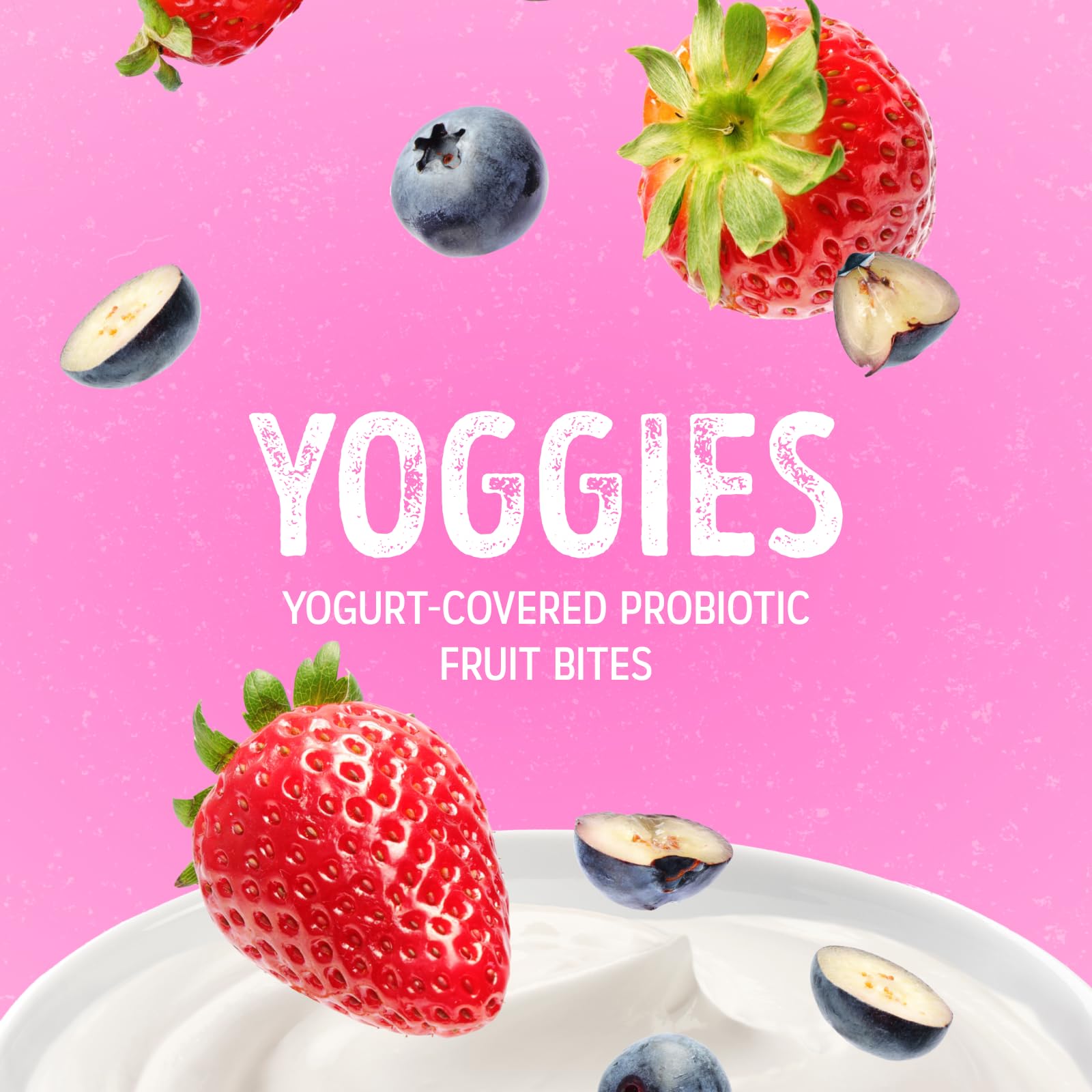Nature's Garden Yoggies mixed berry bites close-up for a flavorful snack.