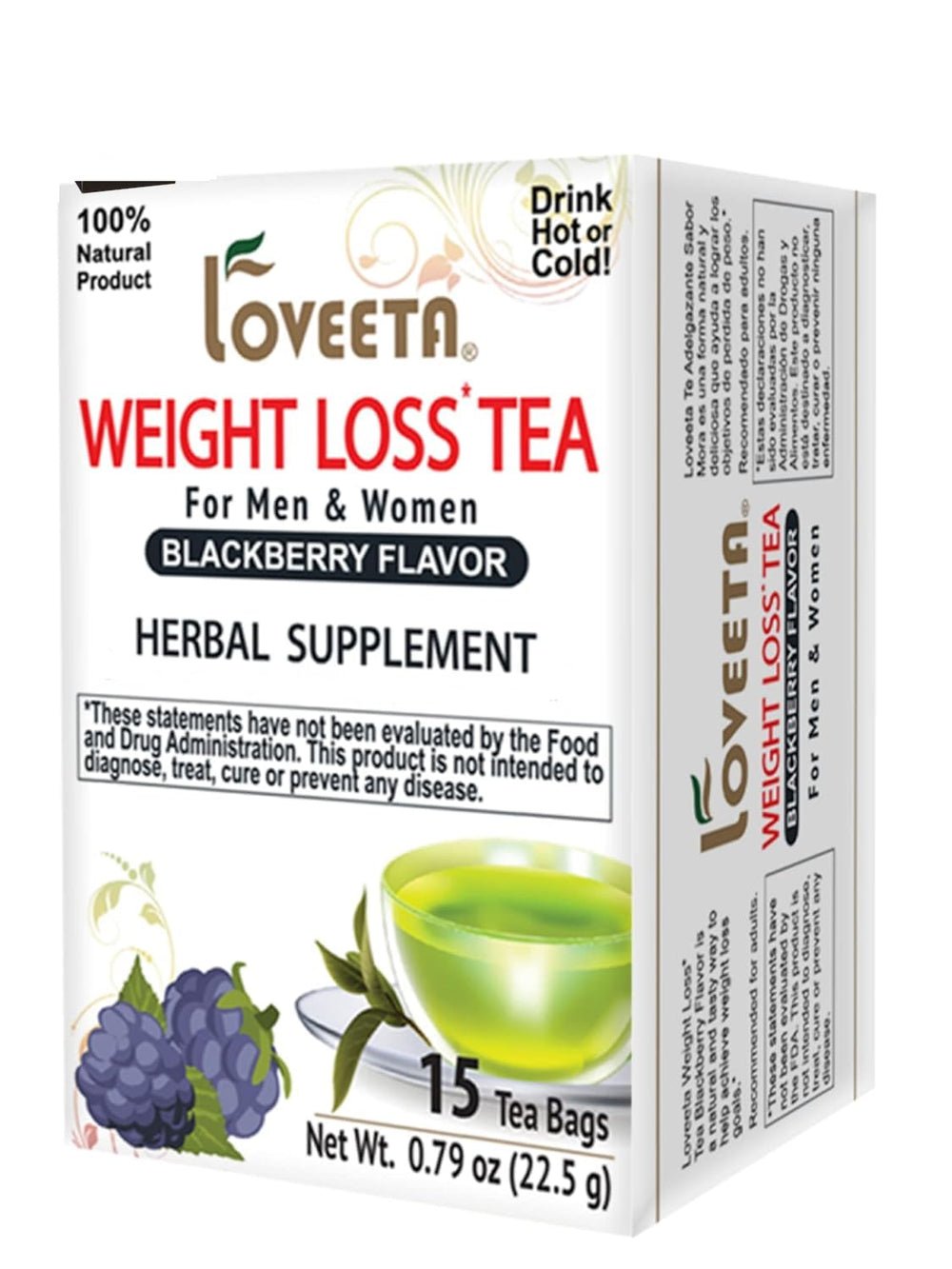 Nature's Goodness Loveeta Tea box with 15 bags for daily weight management.