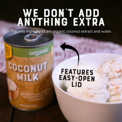 Nature's Greatest Foods coconut milk ingredients panel, two simple ingredients