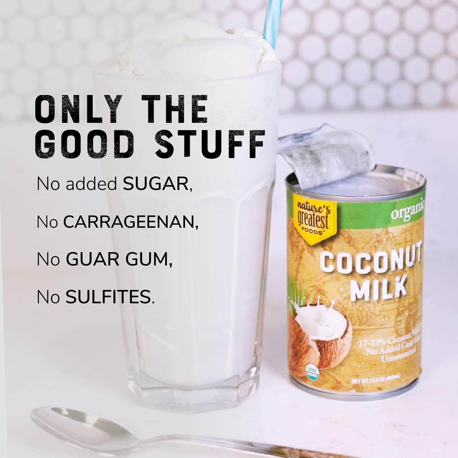 Nature's Greatest Foods coconut milk unsweetened pour, ideal for curries and desserts