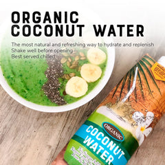 Coconut water being poured into a glass for refreshing, natural hydration