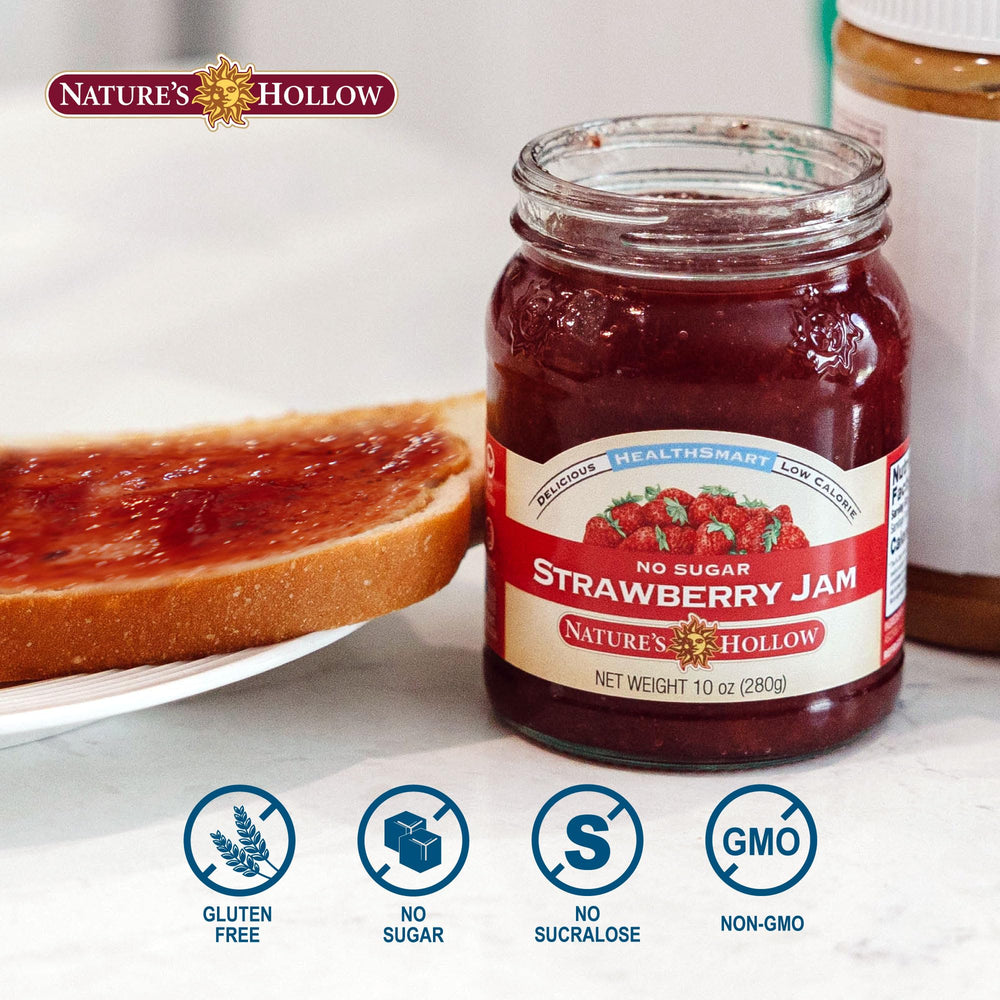 Nature's Hollow assorted flavors jars present a fruity, sugar-free selection.