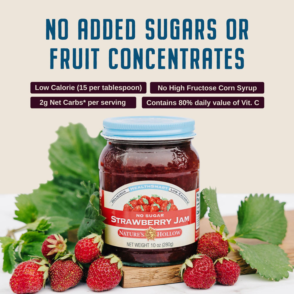 Nature's Hollow low-cal nutrition panel shows 15 calories and 2g net carbs.