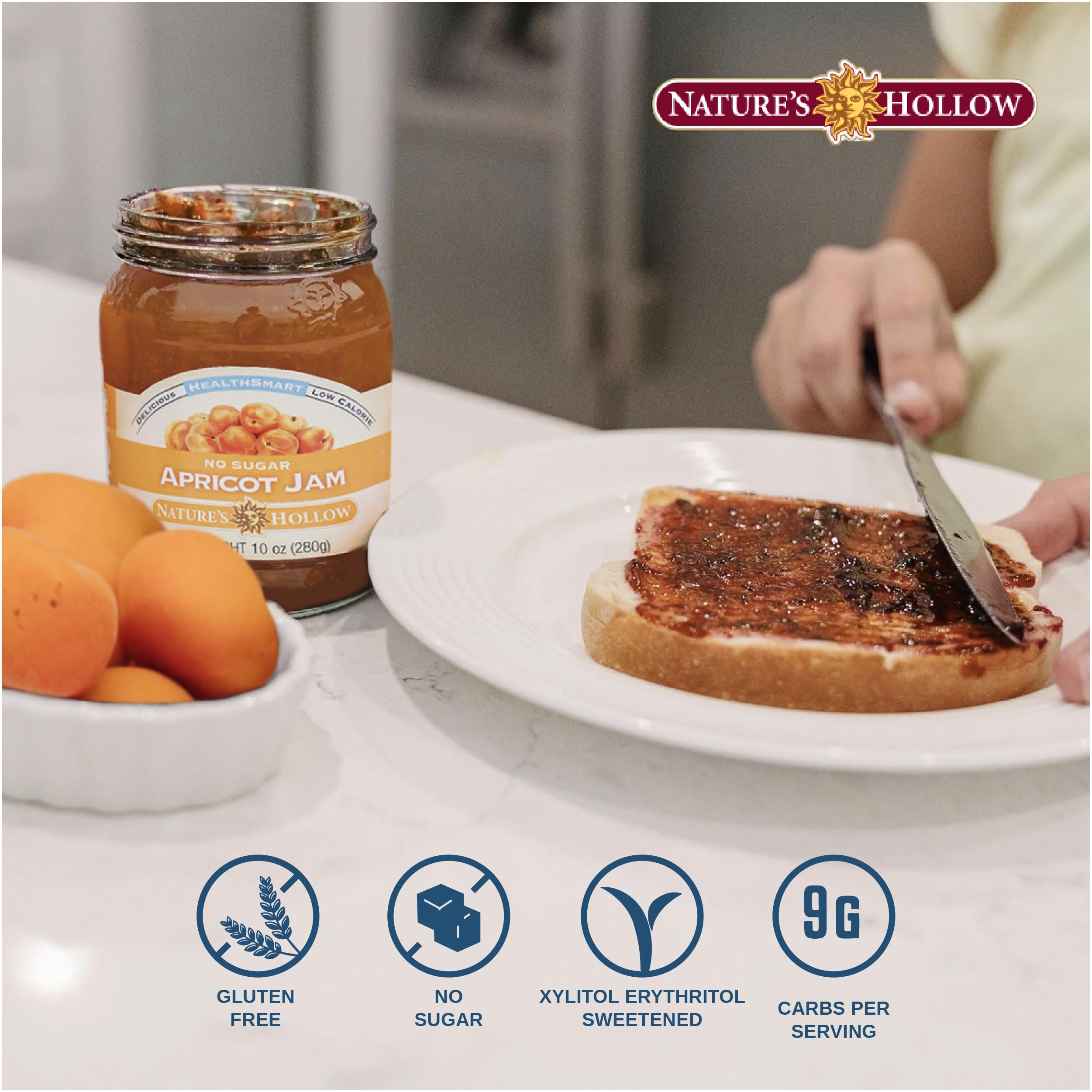 Nature's Hollow nutrition panel highlights Vitamin C per serving.