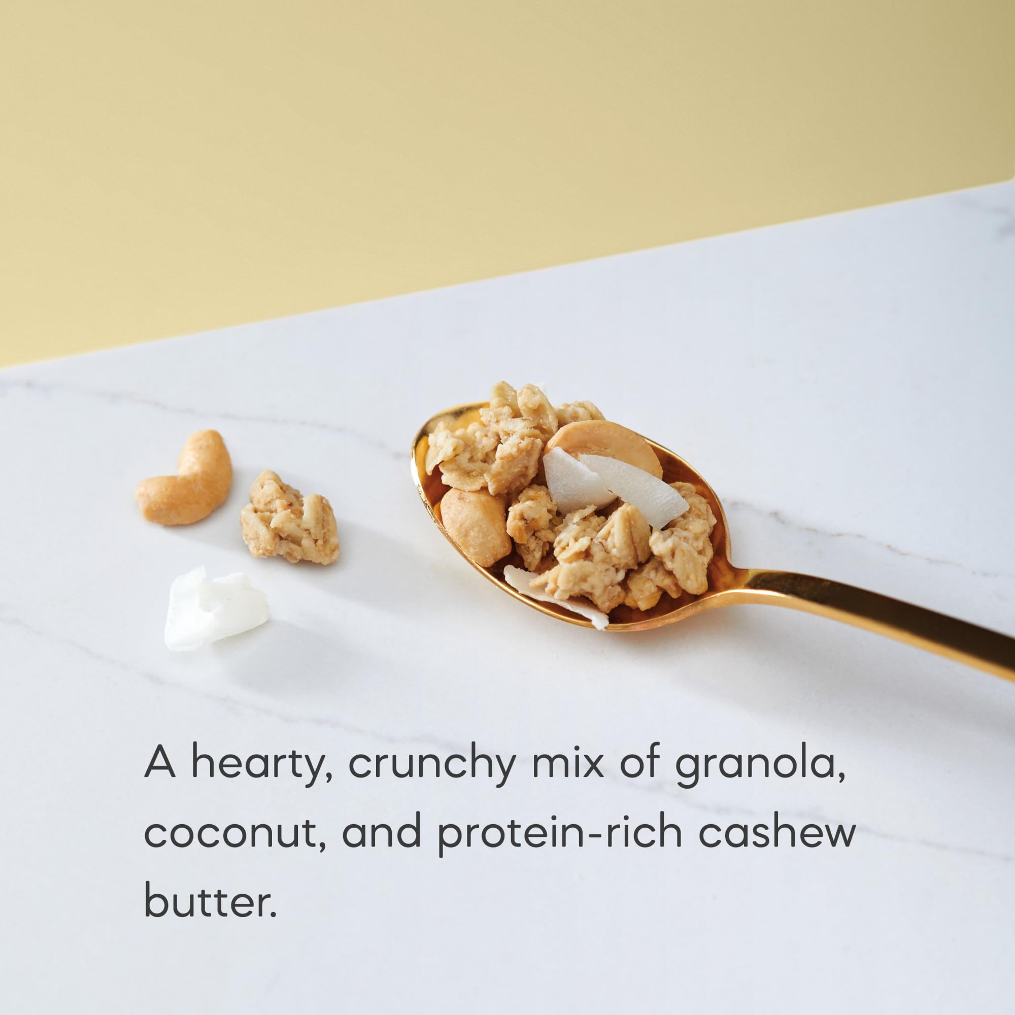 Creamy cashews and cashew butter make a savory-sweet bite in Nature's Path granola.