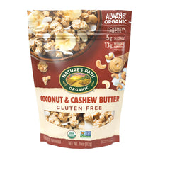 Nature's Path Coconut and Cashew Butter Granola pack of 8 pouches for convenient breakfasts.