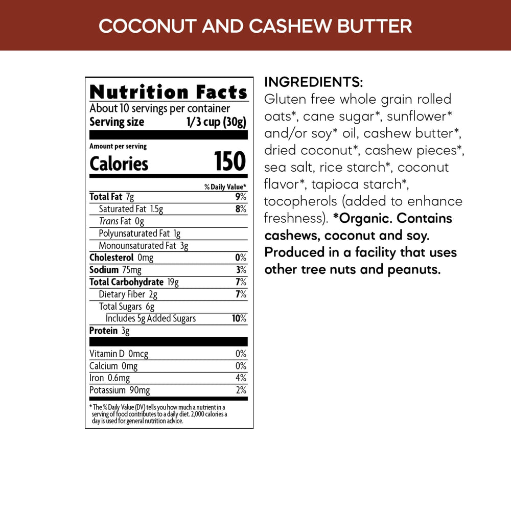 Closeup of coconut chunks and cashews adding tropical crunch