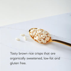 Close-up of Nature's Path Crispy Rice Cereal box highlighting simple ingredients