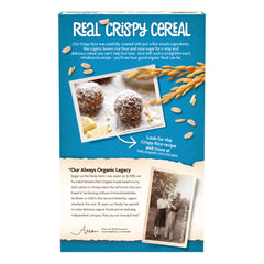 Ingredients panel for Nature's Path Crispy Rice Cereal showing four components