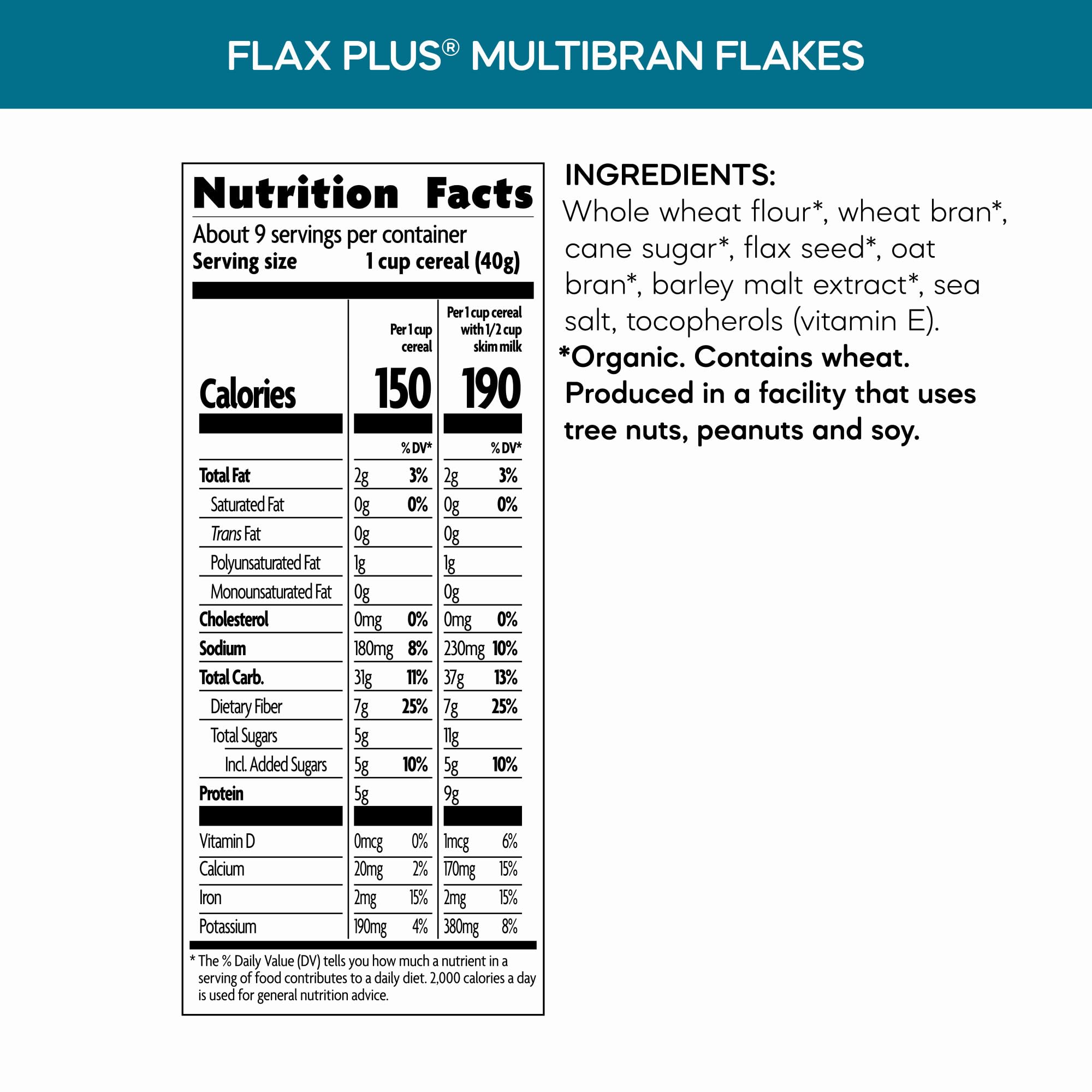Pouring Nature's Path Flax Plus Multibran into a bowl for a fiber-rich morning.
