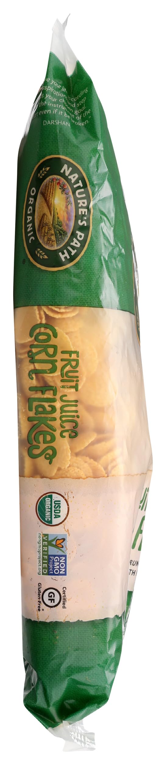 Pear juice-sweetened Nature's Path Corn Flakes offer a light sweetness