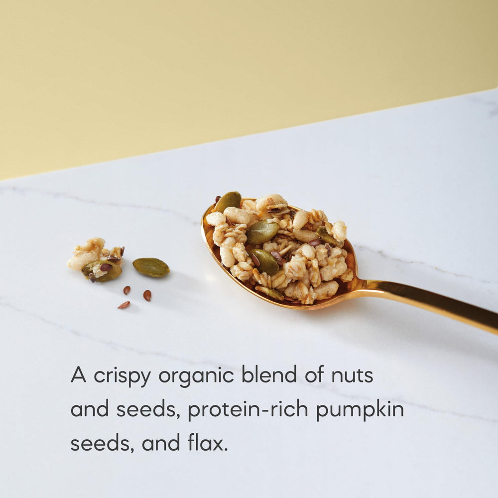 Nature's Path granola packaging side-view emphasizing resealable pouches.