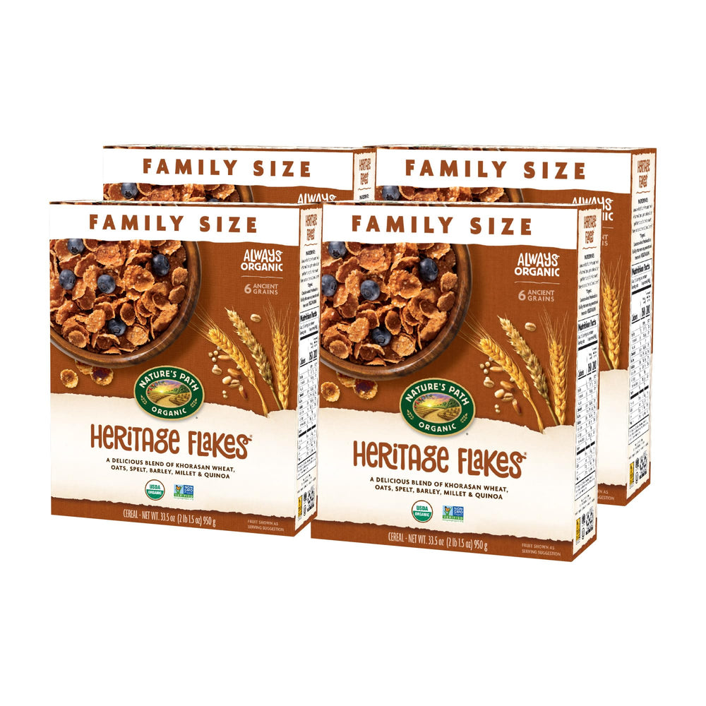 Nature's Path Heritage Flakes ancient grains blend for fiber-rich mornings