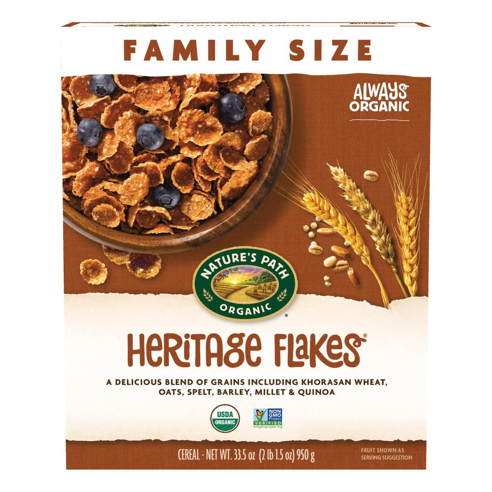 Nature's Path Heritage Flakes box 4-pack, ideal for quick family breakfasts