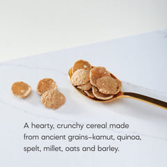 Close-up of Heritage Flakes with oats and ancient grains.