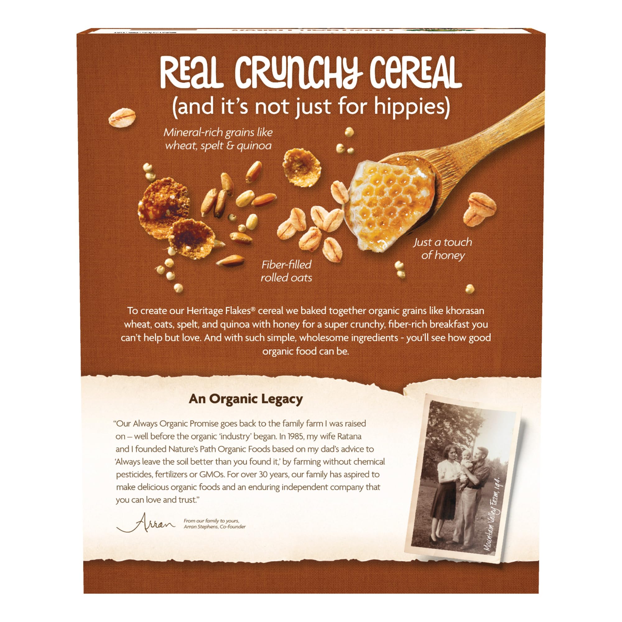 A spoonful shows 6 ancient grains like khorasan and quinoa.