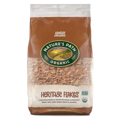 Nature's Path Heritage Flakes crisp bowl with whole grains for a hearty start.