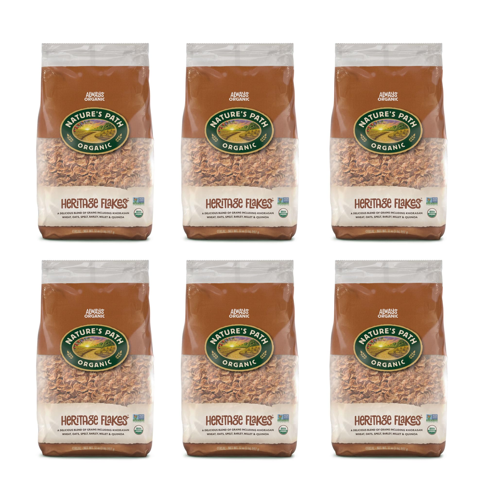 Six bags of Heritage Flakes in a single pack for value
