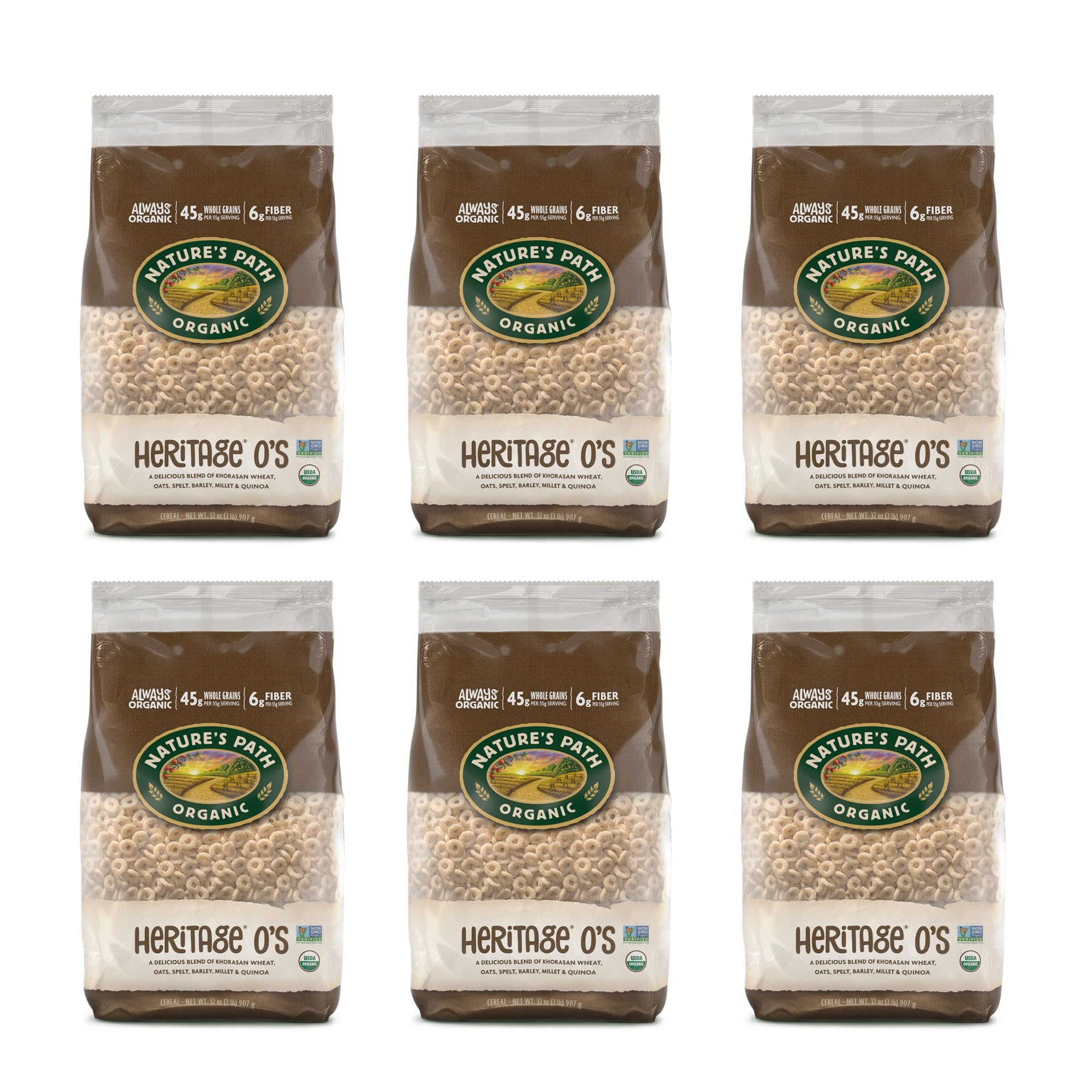 Nature's Path Heritage O's cereal bowl with crunchy, wholesome texture