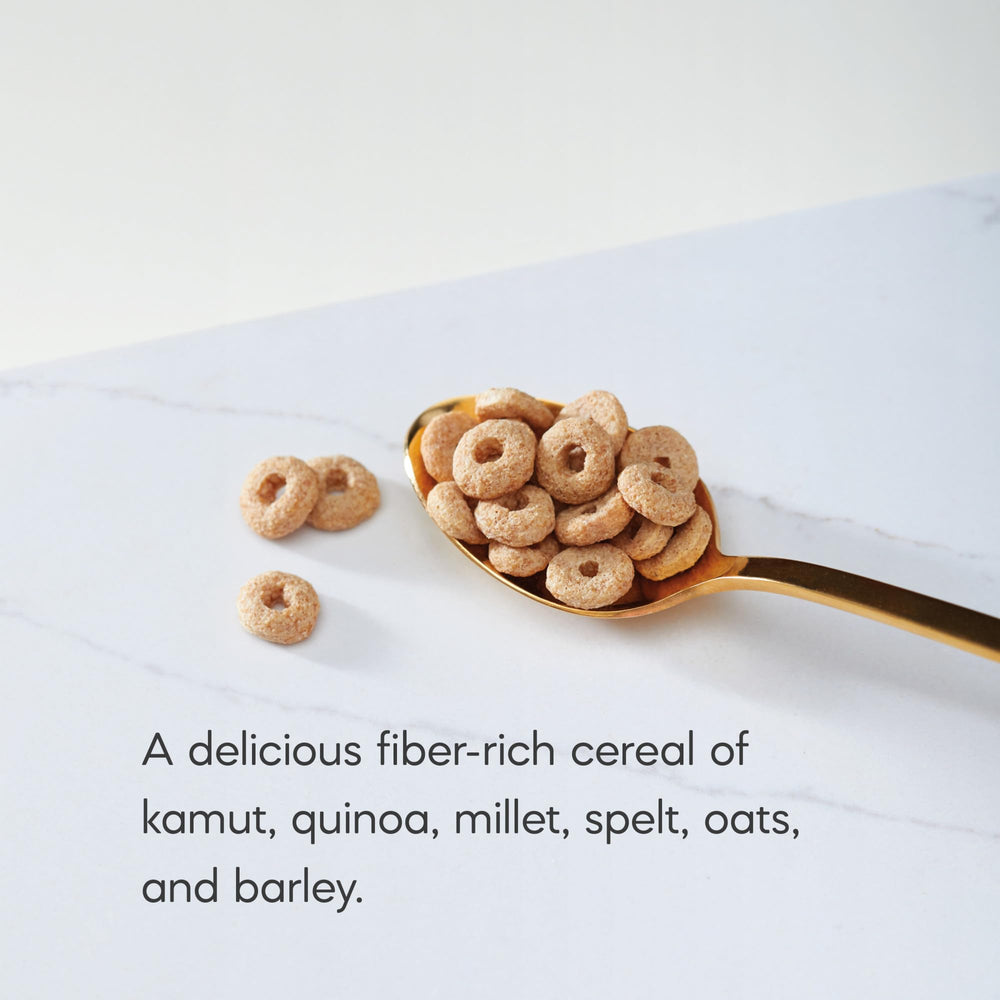 Close-up of Heritage O's grains showing six ancient grains