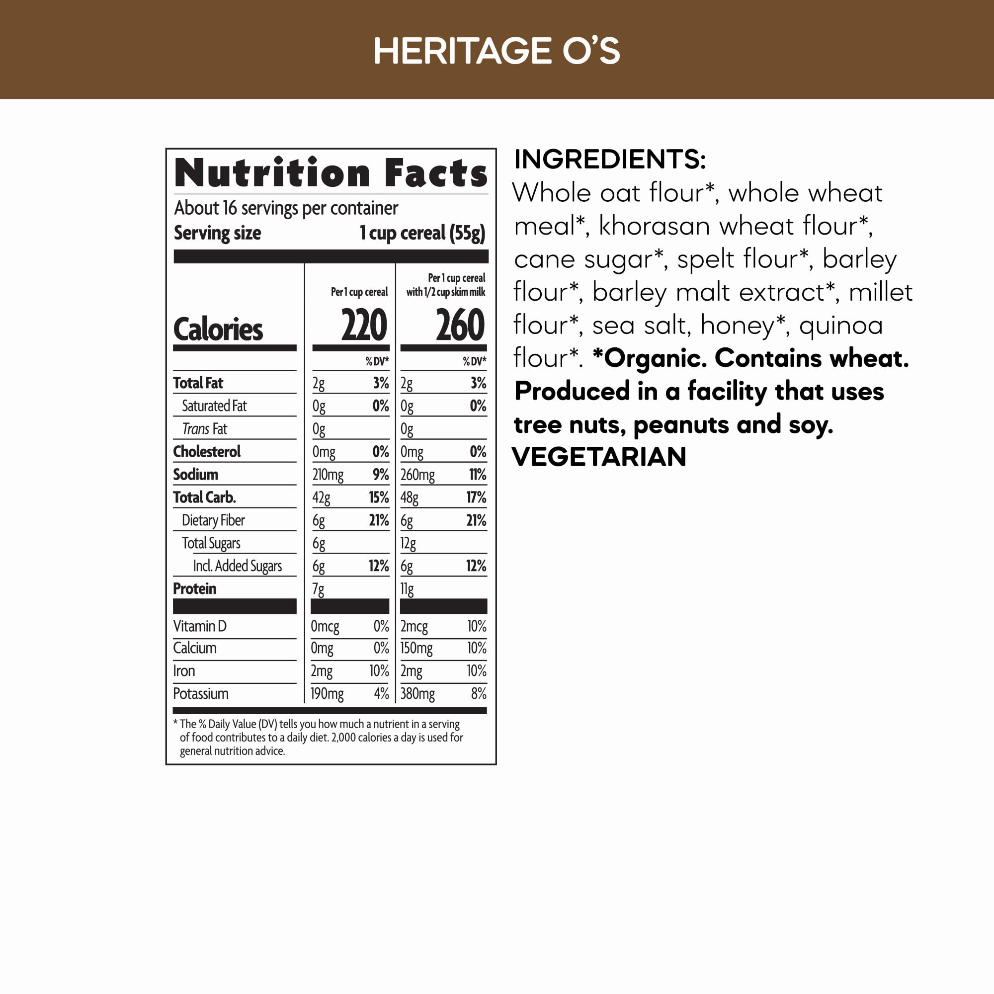 Illustration of six ancient grains on Heritage O's pack