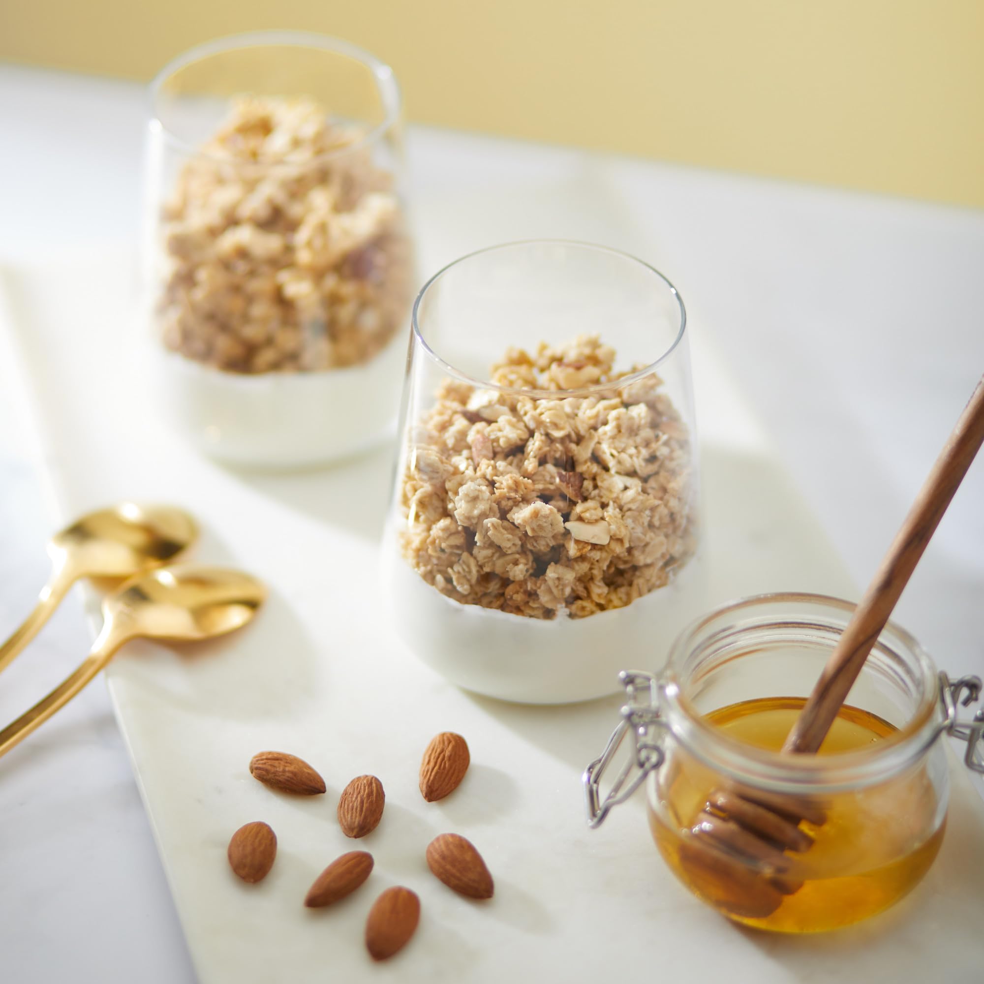 Nature's Path Honey Almond Granola in a bowl—perfect for a quick breakfast.