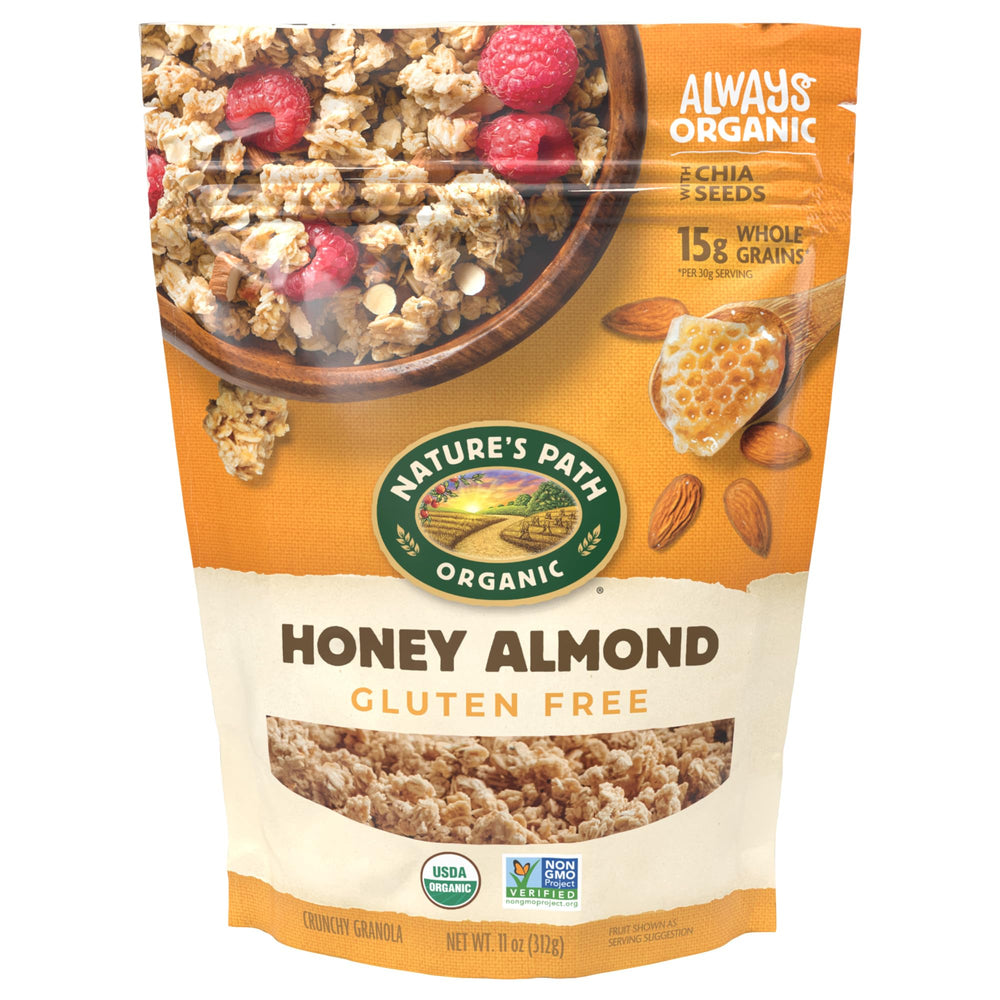 Nature's Path Honey Almond Granola pack, gluten-free and wholesome grains for a balanced breakfast.