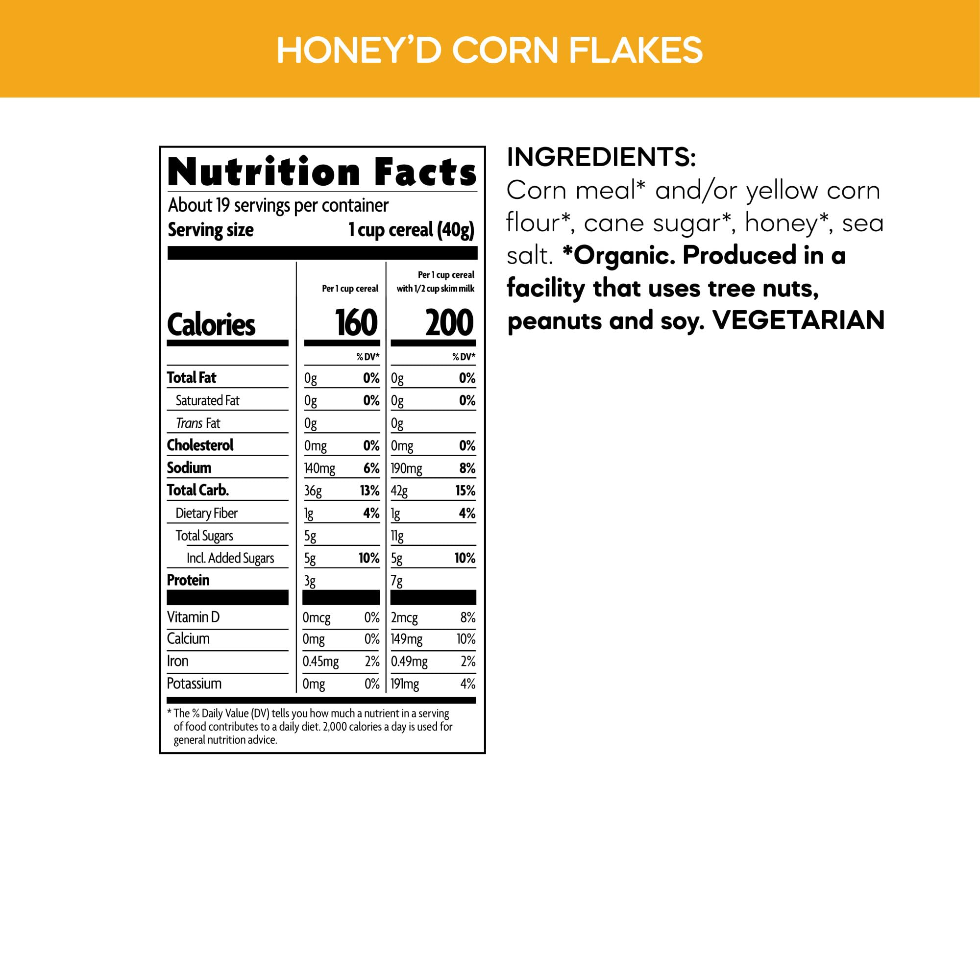 Nature's Path Honey'D Corn Flakes six-pack display for convenient mornings.