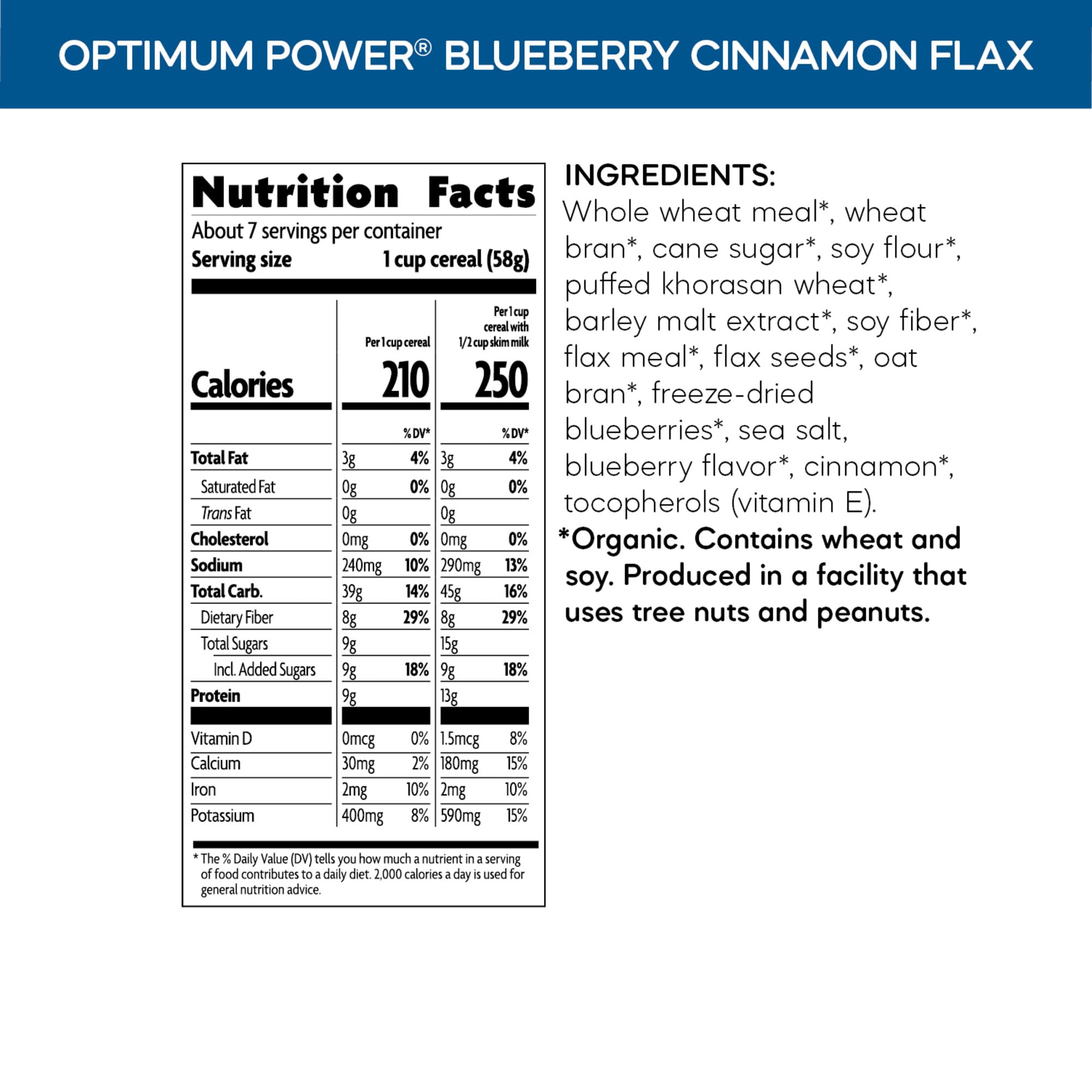 Nature's Path Optimum blueberries accent fruit-forward taste and fiber-rich profile