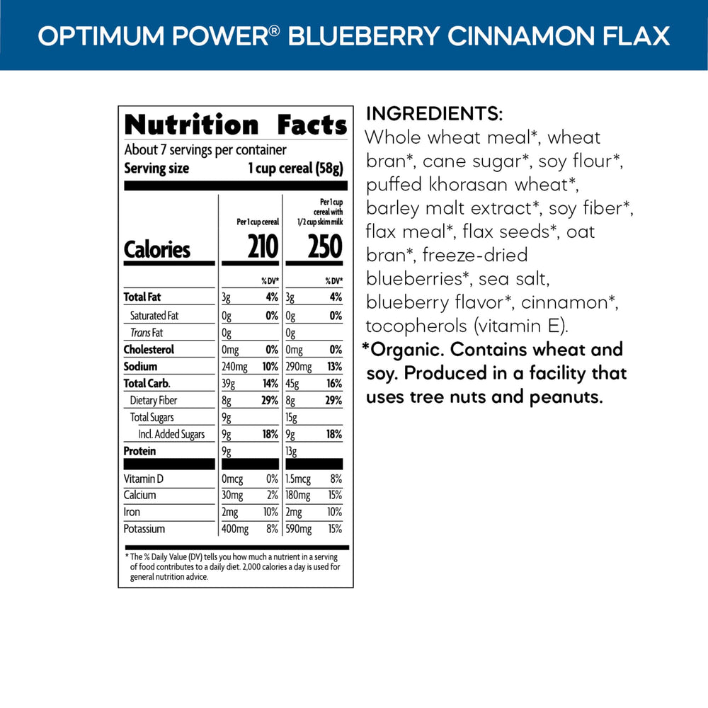 Nature's Path Optimum blueberries accent fruit-forward taste and fiber-rich profile
