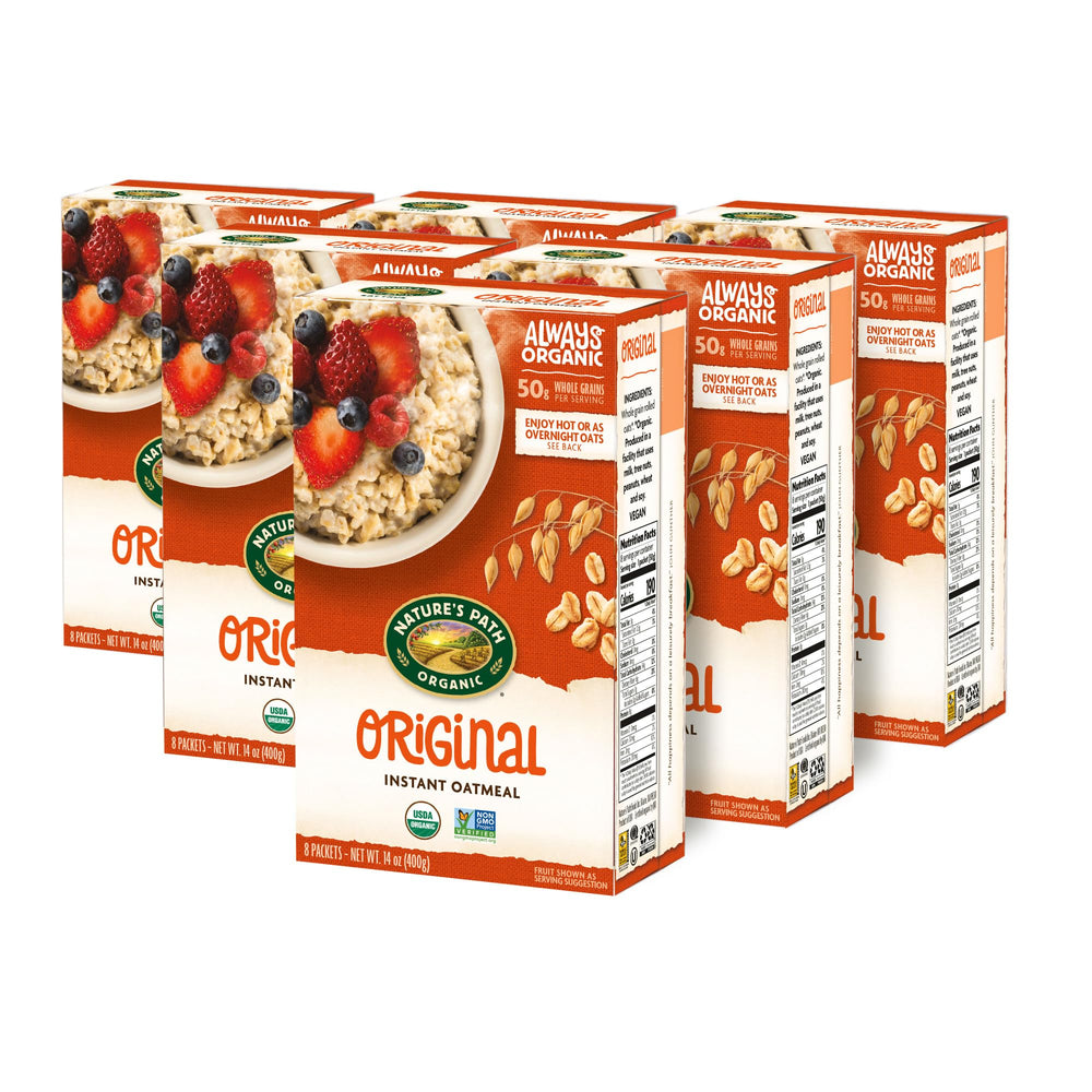 Nature's Path Organic Non-GMO ingredients label highlighting clean, simple oats.