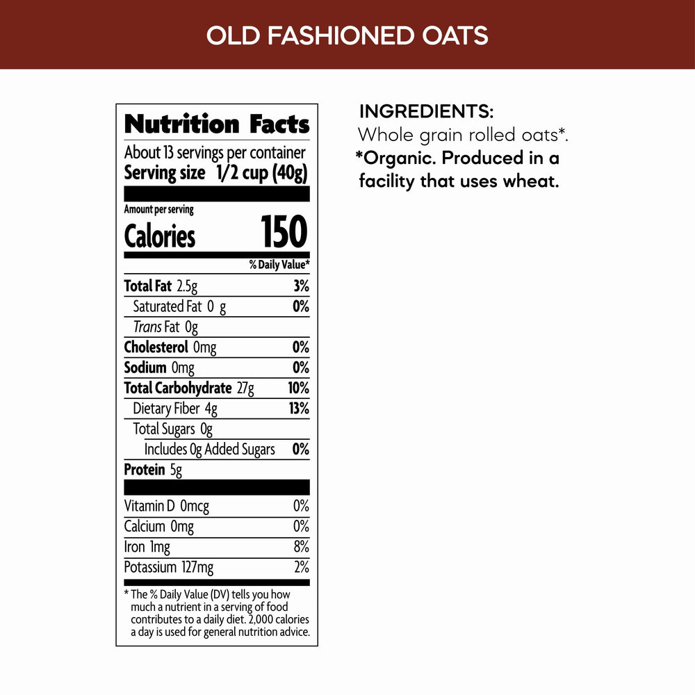 Nature's Path Organic Old Fashioned Oats resealable lid keeps oats fresh for quick breakfasts