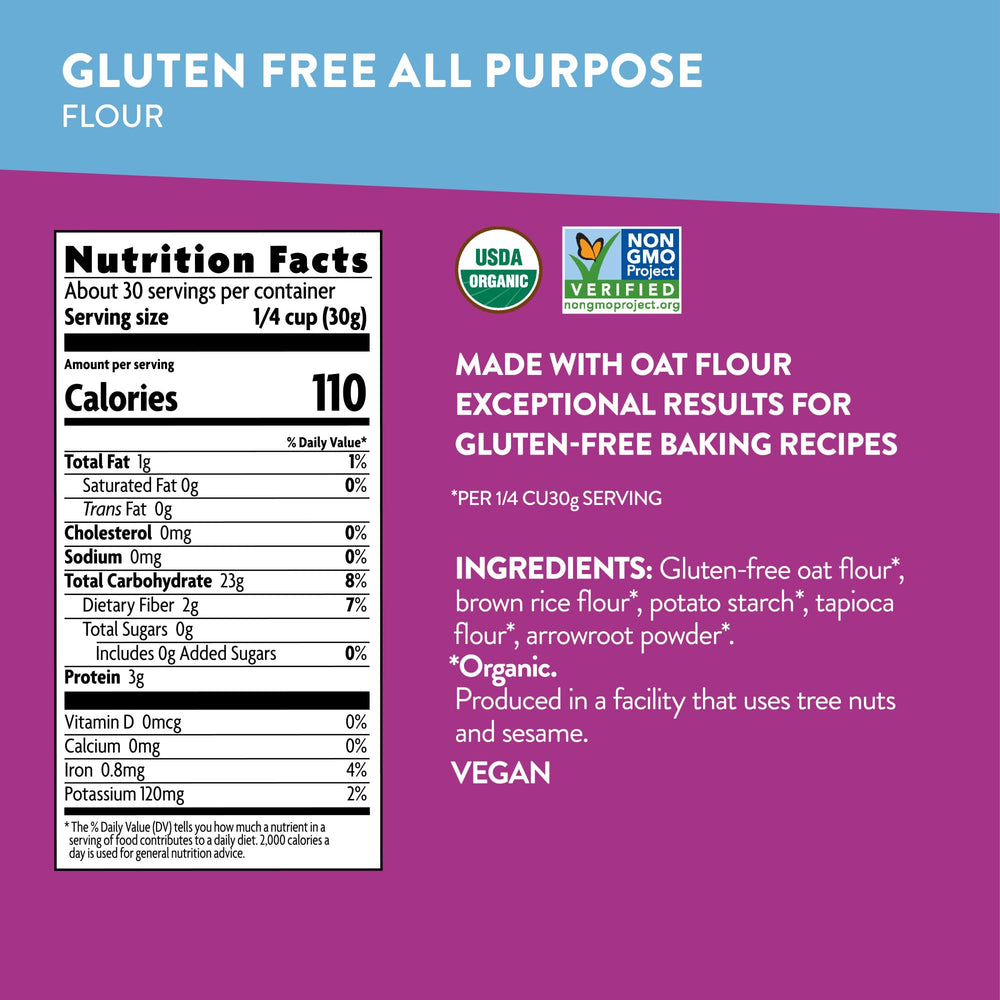 OU Kosher and gluten-free certification seals on Nature's Path flour