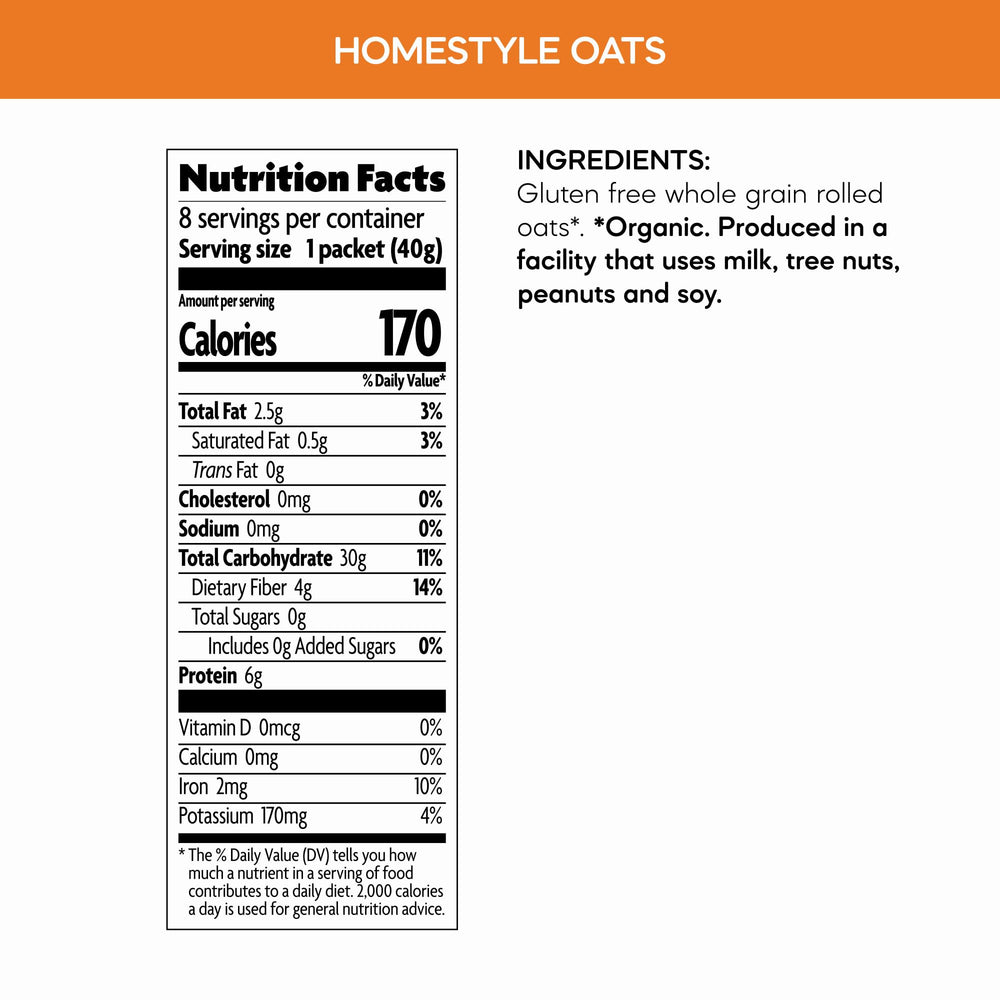Back of the pack featuring overnight oats recipe for Nature's Path Oatmeal.