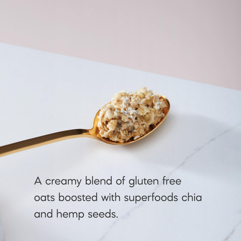 Nature's Path Qi'a packets arranged for a quick, protein-rich breakfast.