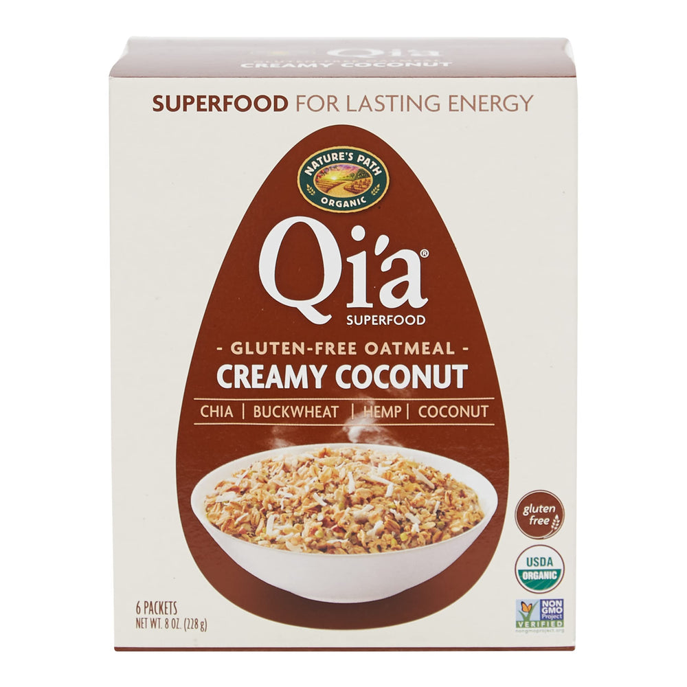 Nature's Path Qi'a ingredients blend highlight preparing a plant-based breakfast.